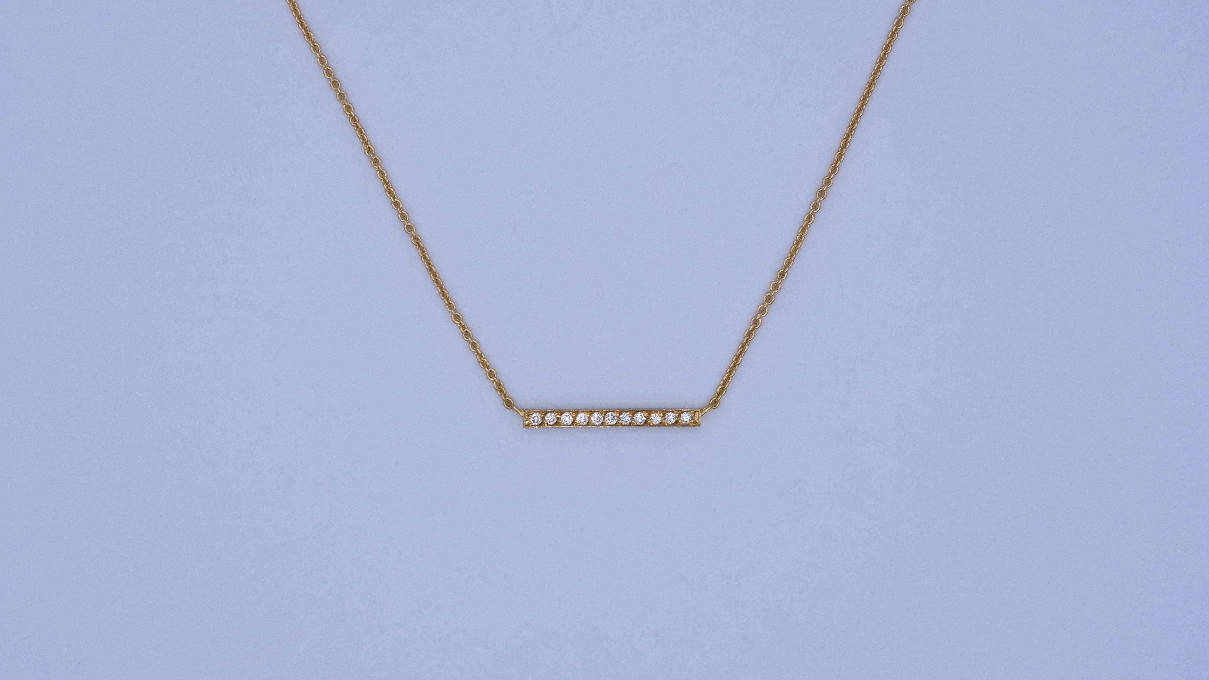 Gouden diamond line ketting Dalila Gomes