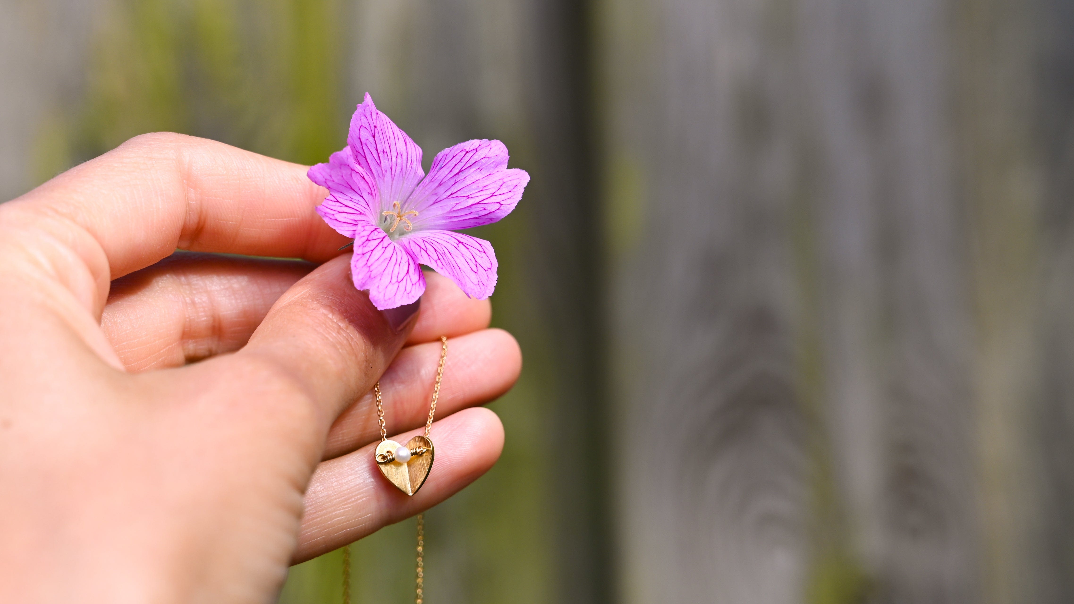 Simple heart ketting met parel Sopro